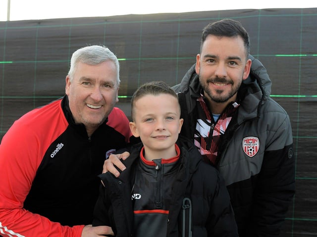 Derry City fans at the Brandywell on Friday evening. Photo: George Sweeney