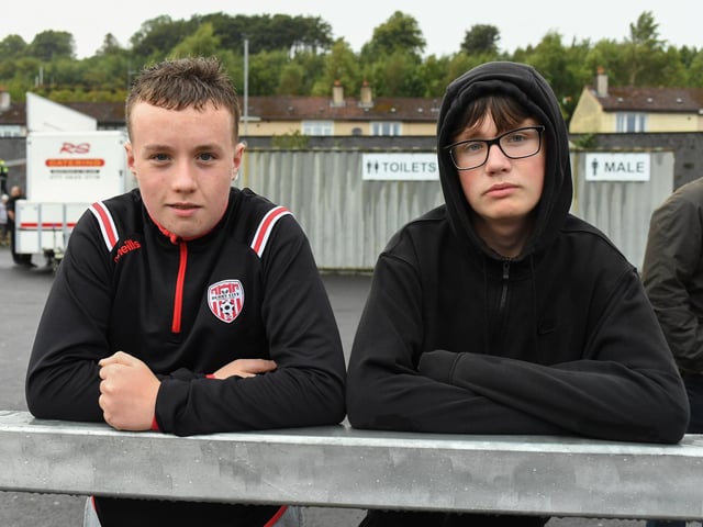 Fans in the Brandywell for Derry City’s game against Shelbourne. Photograph: George Sweeney