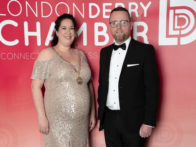Chamber President Selina Horshi and DUP MLA Gary Middleton