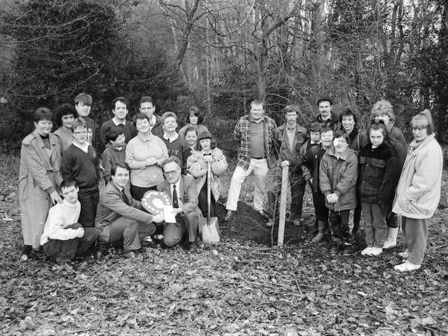 A group from Rosemount pictured at a tree planting event.