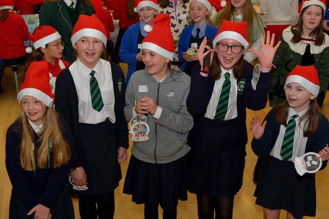 Pupils from St Patrick’s Primary School enjoy the fun at the St Cecilia’s College Christmas Workshop on Friday morning.  Photo: George Sweeney. DER2248GS – 94