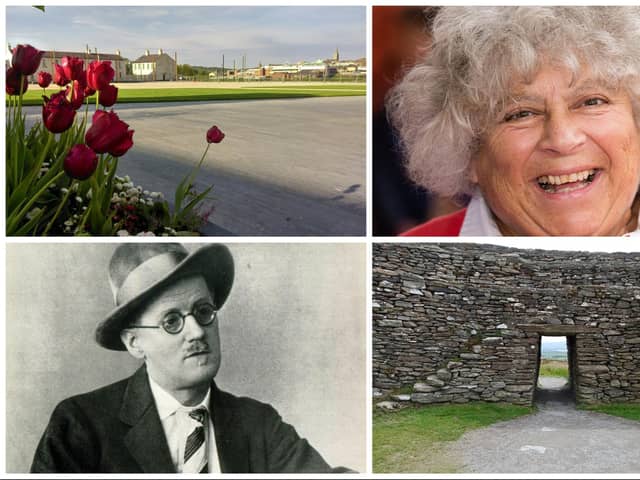 Miriam Margolyes will be among the actors participating in the Derry / Donegal projects as part of the European Ulysses finale in June. The festival is being staged in 18 European cities over two years with James Joyce's Ulysses as the starting point for each. Photo of James Joyce by Culture Club/Getty Images. Photo of Miriam Margolyes by Jeff Spicer/Getty Images.