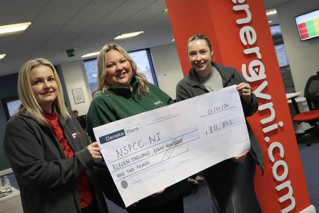 Click Energy staff pictured with Stefani Mearns, Supporter Fundraising Manager at NSPCC NI.