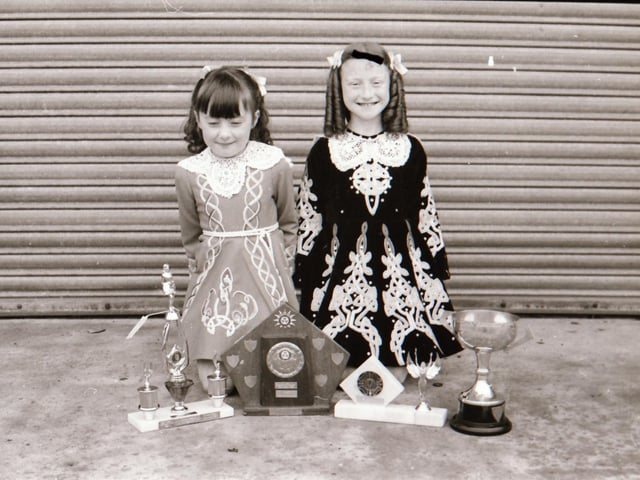 Irish dancers who won prizes at the Dublin Feis.