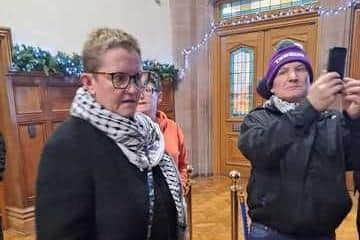 Chair of the Derry branch of the Ireland Palestine Solidarity Campaign Catherine Hutton, who addressed Derry City & Strabane District Council on Wednesday.