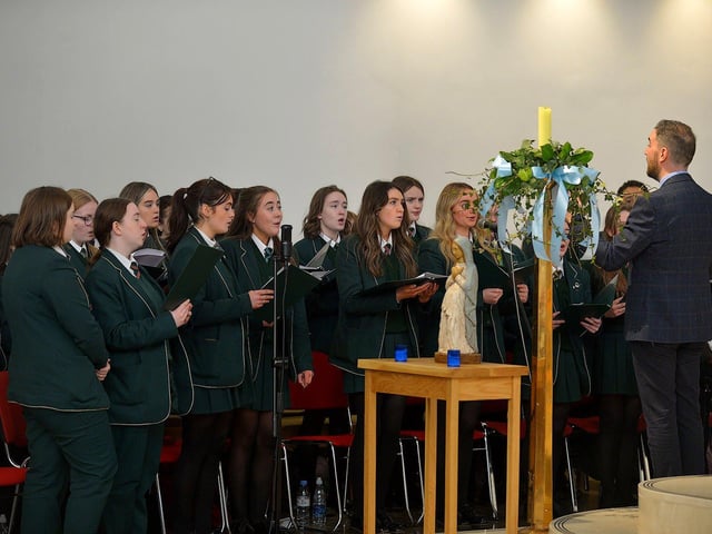 St Cecilia’s College choir sing during a Carol Service held in St Mary’s Church, Creggan, on Tuesday afternoon. Photo: George Sweeney. DER2251GS – 03