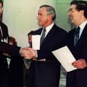John Hume with Gerry Adams and Albert Reynolds