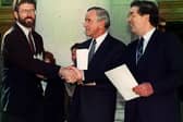 John Hume with Gerry Adams and Albert Reynolds