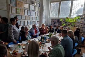 The delegation meeting with the Mothers of Srebrenica.