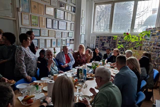 The delegation meeting with the Mothers of Srebrenica.