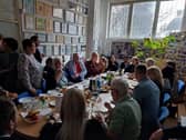 The delegation meeting with the Mothers of Srebrenica.