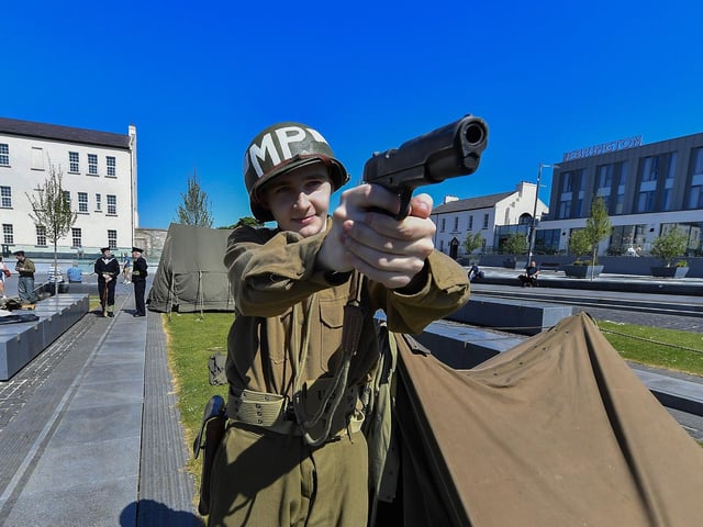 WWII military enthusiasts and collectors gathered in Ebrington square on Saturday to commemorate  BOA80 . Photo: George Sweeney