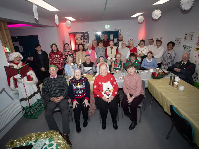 Group pictured at last week's Annual Senior Citizens Christmas Party held in the Cathedral Youth Club, Fountain. Special guest, on left is Mrs. Claus. (Photos: Jim McCafferty Photography)