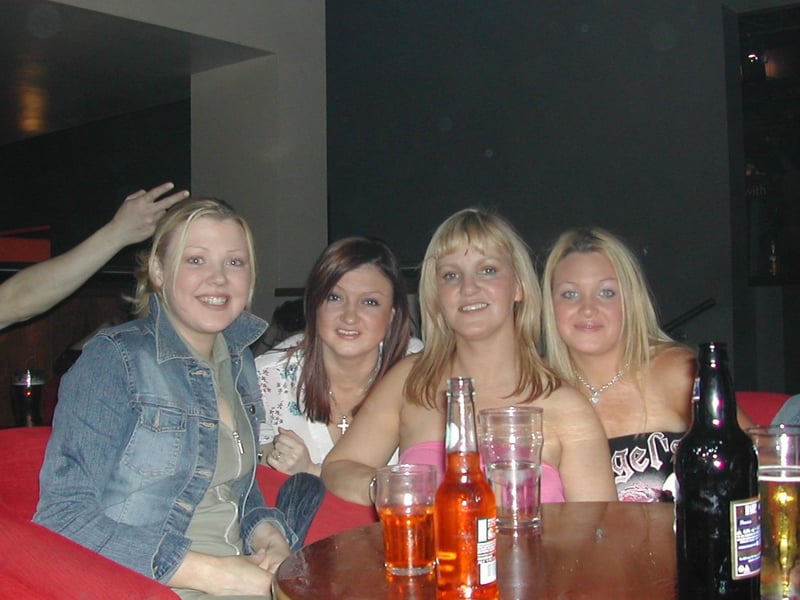 Linda Cooper (right) Karaoke seni-finalist with her friends.