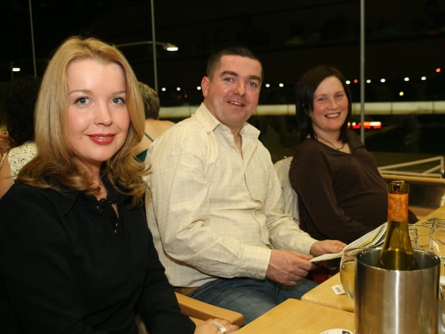 Enjoying a night out at the Lifford Stadium in March 2005.