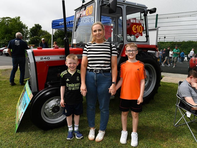 Sam, Sophie and Alfie, from Drumahoe, were at the Muff Vintage Show, held in the Community Park on Sunday. Photo: George Sweeney.