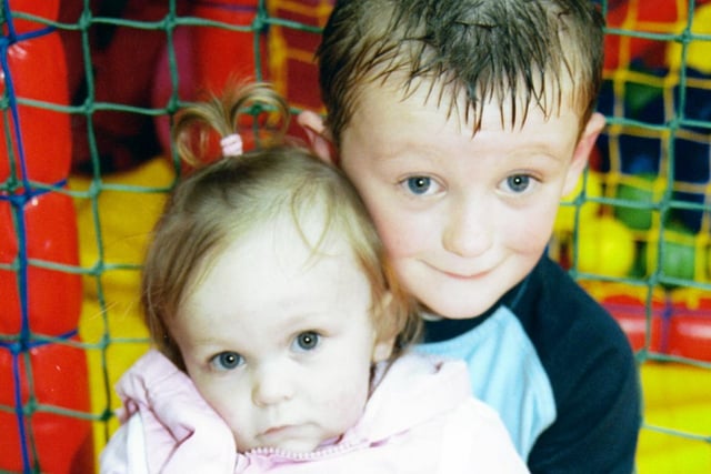 Little Eimear Cregan pictured with her big brother Tony at his 6th birthday party. 150503HG2