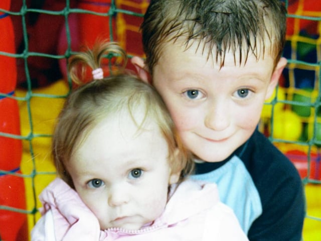 Little Eimear Cregan pictured with her big brother Tony at his 6th birthday party. 150503HG2
