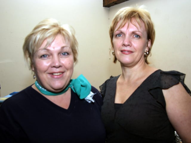Claire pictured with her sister Deirdre on the occasion of her birthday 0042JML : Claire Bradley celebrating her birthday with friends and family.