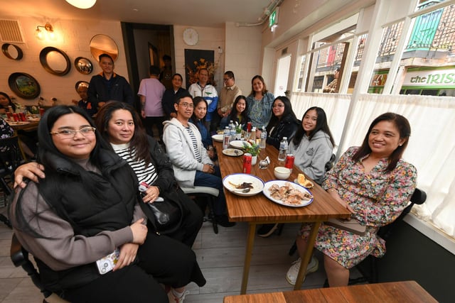 Guests pictured at the opening of Derry's first Filipino restaurant, called Bahay Kusina, in the Craft Village, on Saturday afternoon. Photo: George Sweeney