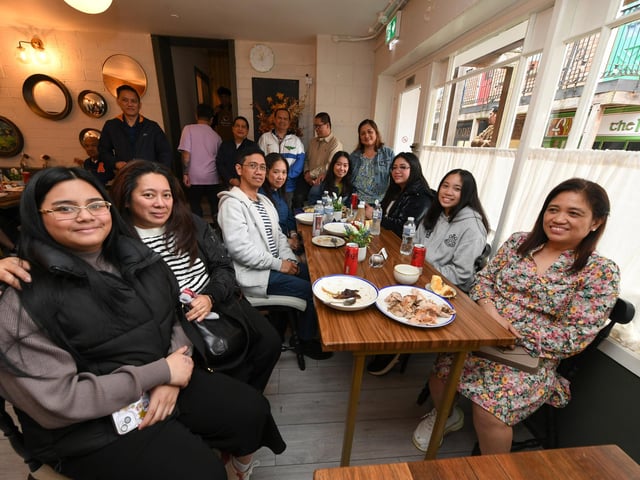 Guests pictured at the opening of Derry's first Filipino restaurant, called Bahay Kusina, in the Craft Village, on Saturday afternoon. Photo: George Sweeney