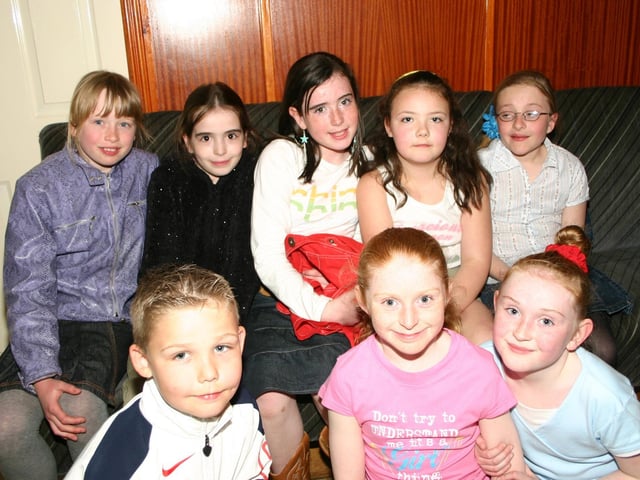 Nicole Clarke second right pictured with a group of friends at her 10th birthday party 4858dd : Parties and celebrations in April 2005.