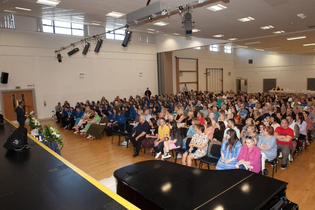 St. Mary's College Principal, Mr. Brendan McGinn addressing the new intake of students and their parents at Monday's Year 8 Welcome Ceremony in the school. (Photos: Jim McCafferty Photography)
