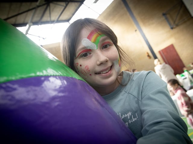 A Big Happy Smile from Rebecca Harkin-Devine at Saturday's Feile Springtime Shenanigans at Pilot's Row Centre, Derry. : .