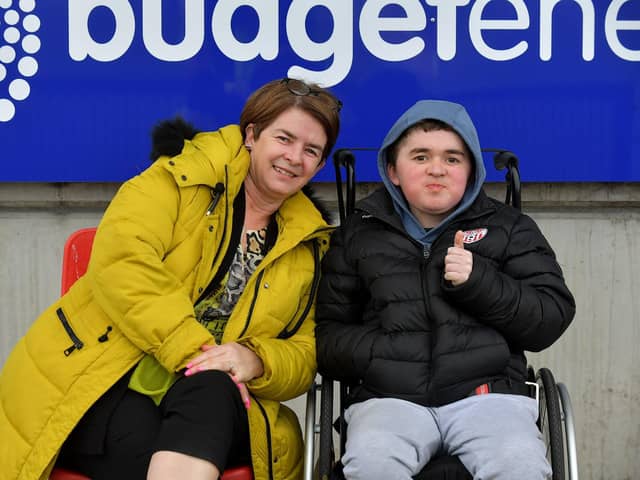 Deborah and Niall O’Doherty pictured at the Derry City versus St Patrick’s Athletic game on Friday night. DER2317GS-64