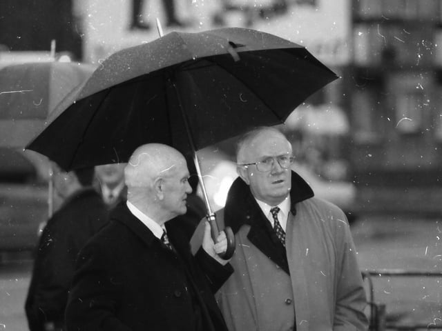 Senator Paddy McGowan with Pat 'The Cope' Gallagher in Rossville Street.