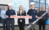 NWRC Lecturer David McCay, NWRC Occupational Studies student Leon Davies, CITB's Rachel McKeeman, Occupational Studies student Adam Callaghan and Curriculum Manager, Barry McDaid. 