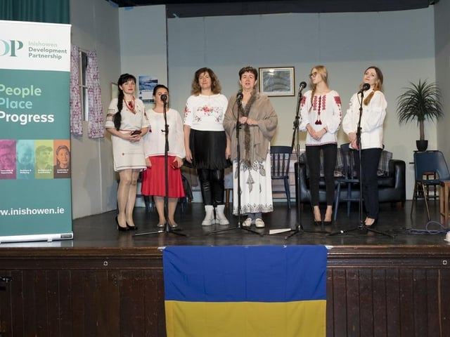 Ukrainian singers performing at the festive celebrations at the Colgan Hall on Saturday. The Old New Year celebrations were organised by Inishowen Development Partnership and supported by Donegal County Council and Healthy IrelanD.
