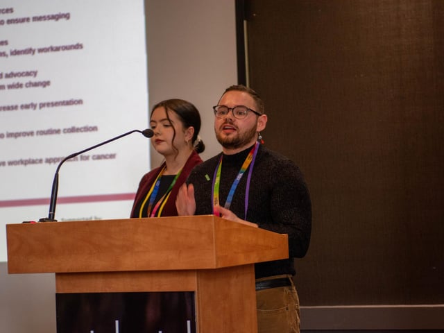 Joe Henson, Cancer Champions Manager and Jade Fleming Cancer Champions Project Officer for a joint pilot project between Macmillan Cancer Support and The Rainbow Project addressed the impact of cancer on the LGBTQIA+ community.