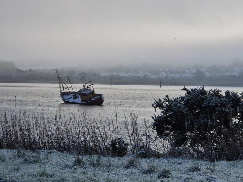 Derry in the snow.