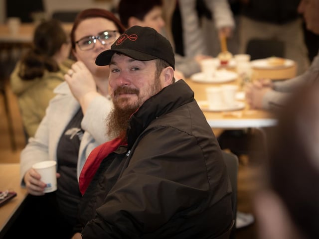 FACE IN THE CROWD. . . . .Enjoying Friday's Coffee Morning at Steelstown.