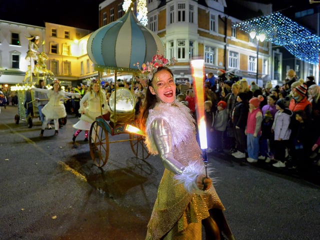 The colourful Derry Christmas Lights parade passes through The Diamond in 2021. Photo: George Sweeney. DER2147GS – 001