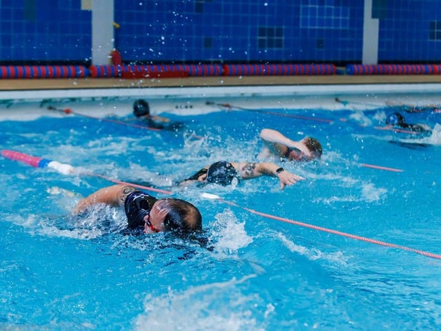 Taking on the swimming leg of the Danny Quigley 'Try a Tri' triathlon at the weekend. (Photo: Micam Photography)