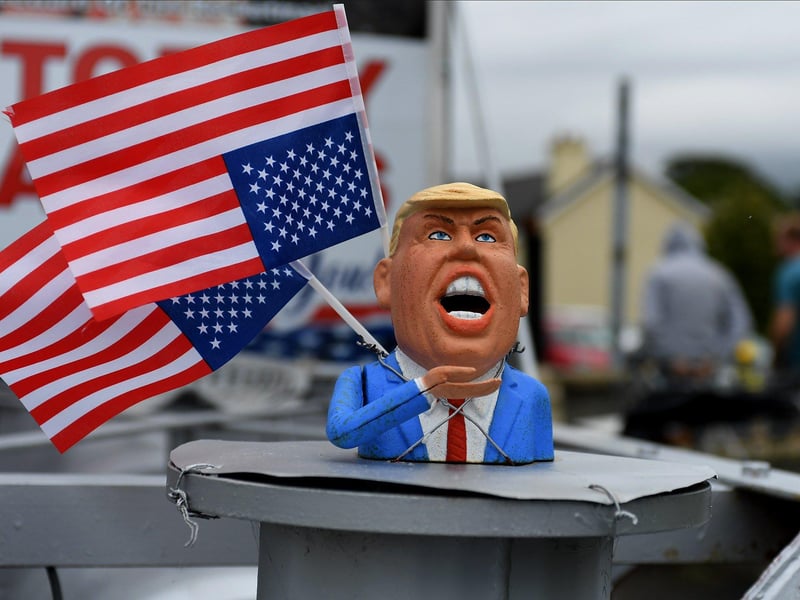 Donald Trump was popular at the Clonmany Festival Parade on Sunday afternoon. Photo: George Sweeney