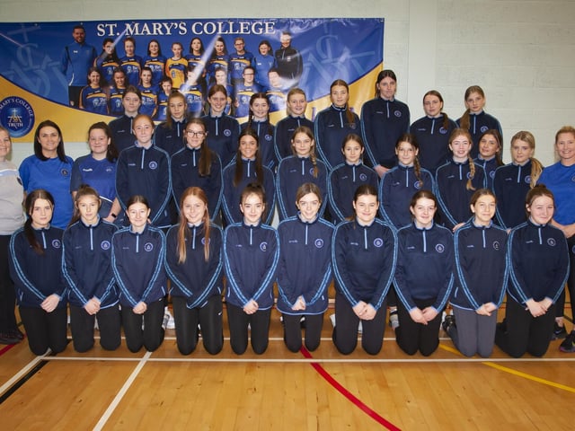 Students from St. Mary’s College who helped out with the North West Primary Schools Duathlon at the school last Wednesday morning. Included are PE teaching staff.