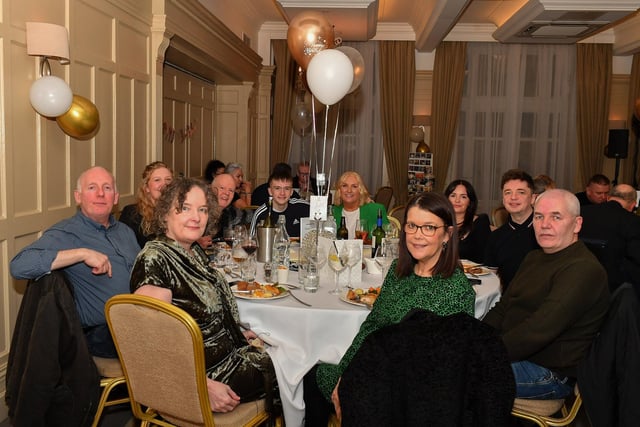 Family and friends of Margaret Jackson celebrate her 65th birthday in Bishop’s Gate Hotel. Photo: George Sweeney