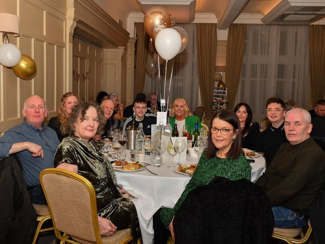 Family and friends of Margaret Jackson celebrate her 65th birthday in Bishop’s Gate Hotel. Photo: George Sweeney