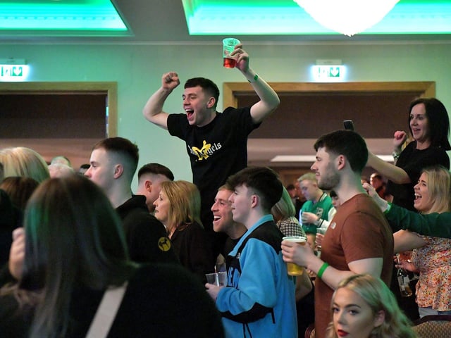 Fans at the Big Fight Night held in the Everglades Hotel on Saturday evening last. Photo: George Sweeney. DER2312GS – 103
