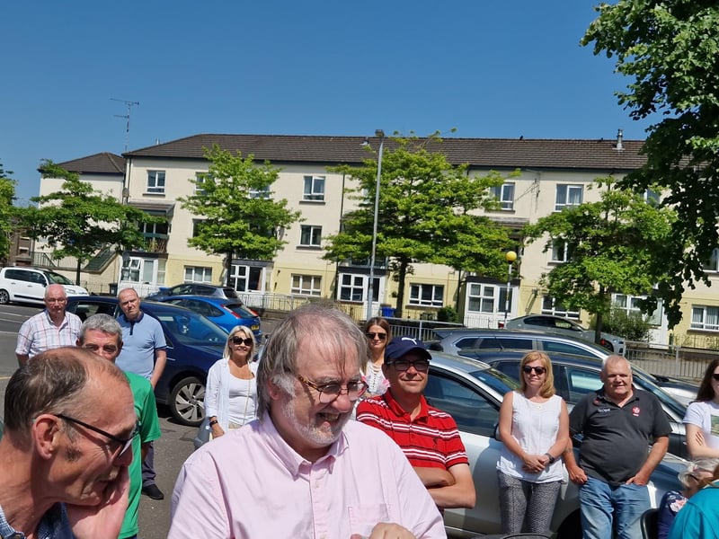 Members of the Bloody Sunday families at the launch of a new mural on Thursday.