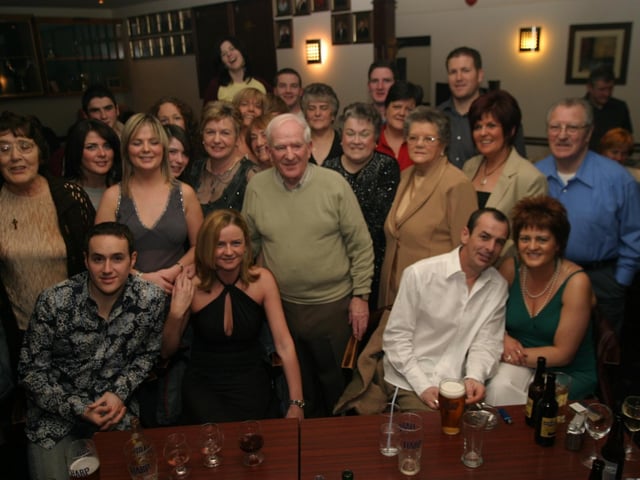 Danny Harkin out for a few pints with friends and family.