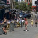 Pubs on Waterloo Street during a previous the mini – heatwave. Photo: George Sweeney. DER2128GS – 049