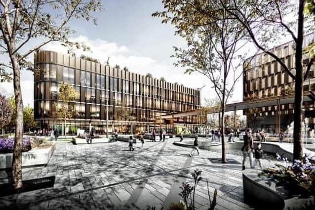Early artist impressions of the proposed Cityside Health and Care Centre at Fort George.