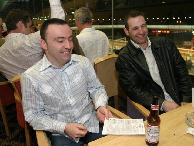 Derry and Donegal people enjoying a night at the Lifford Races in 2004.
