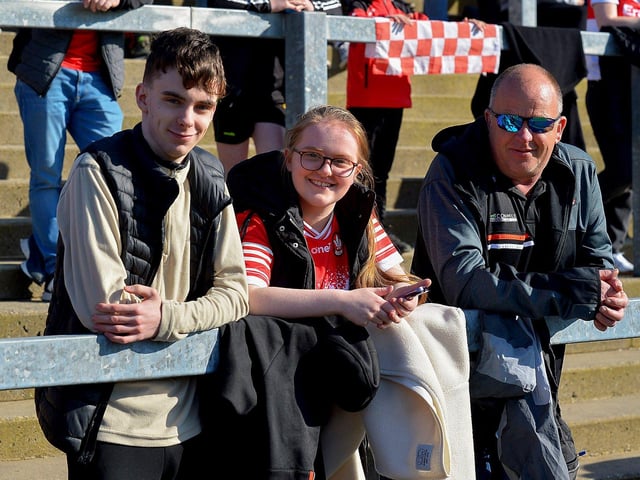Fans in Celtic Park for the Derry v Donegal game. Photo: George Sweeney