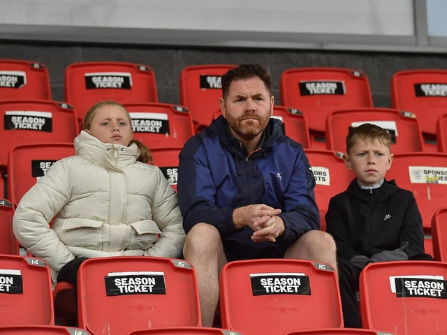 Fans attend the Derry City open training session on Monday morning in  Brandywell Stadium. The event was organised at part of the Gasyard Feile.  Photo: George Sweeney / Derry Journal