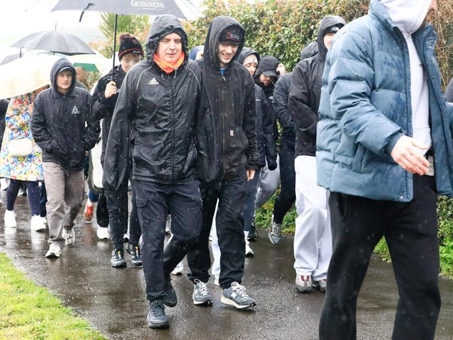 Walkers taking part in the Ding Doherty memory run/walk on Saturday. (Photo - Tom Heaney, nwpresspics)